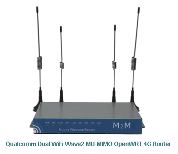H820Q Qualcomm Dual WiFi Wave2 MU-MIMO OpenWRT 4G Enrutador